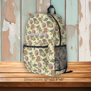 Toys Icons Background Printed Backpack