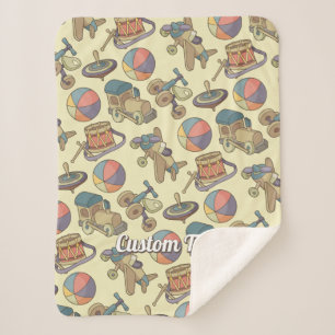 Toys Icons Background Sherpa Blanket
