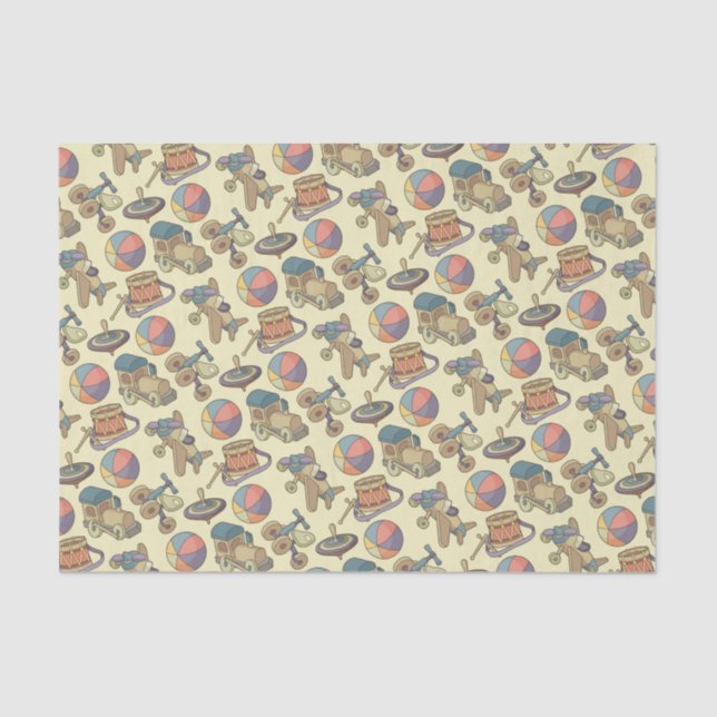 Toys Icons Background Tissue Paper (Front)