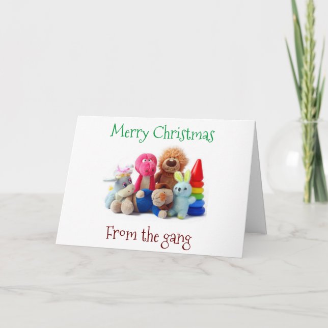 TOYS SAY "MERRY CHRISTMAS FROM THE GANG" HOLIDAY CARD (Front)