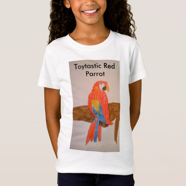 Toytastic Red Parrot Girls' T-Shirt (Front)
