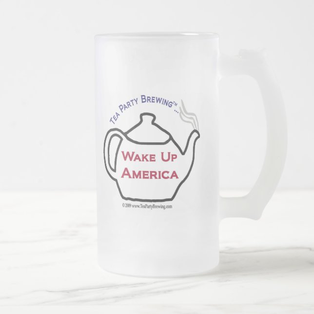 TP101 Tea Party Wake Up America Frosty Beer Mug (Right)