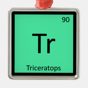 Tr - Triceratops Dinosaur Chemistry Periodic Table Metal Tree Decoration