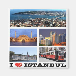 TR - Turkey - Istanbul - I Love - Collage Magnet
