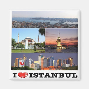 TR - Turkey - Istanbul - I Love - Collage Magnet