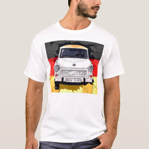 Trabant Car and German Flag, Berlin Wall T-Shirt