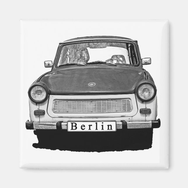Trabant Car Front, Black and White,  Berlin Magnet (Front)