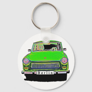 Trabant Car in Green, Berlin Key Ring