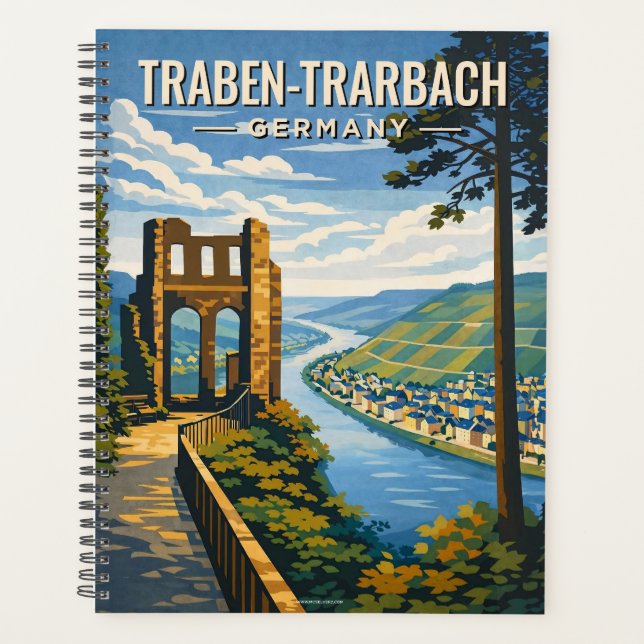 Traben-Trarbach Germany Scenic Vintage Travel Art Planner (Front)