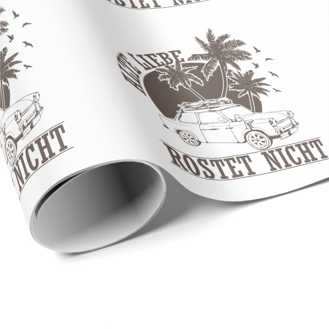 Trabi DDR. cardboard "Old love does not rub" Wrapping Paper (Roll Corner)