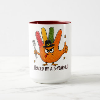 Traced by a 5-Year-Old Hand Turkey Thanksgiving Mug