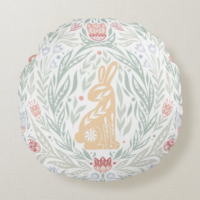 Tracery Easter Round Cushion (Front)