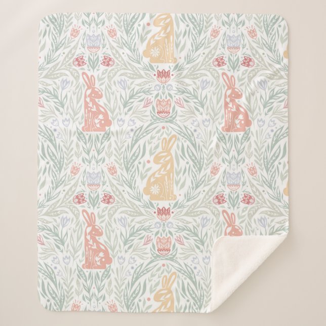 Tracery Easter Sherpa Blanket (Front)