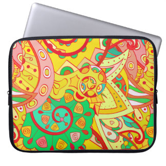 Tracery seamless pattern. Mehndi design. Ethnic co Laptop Sleeve