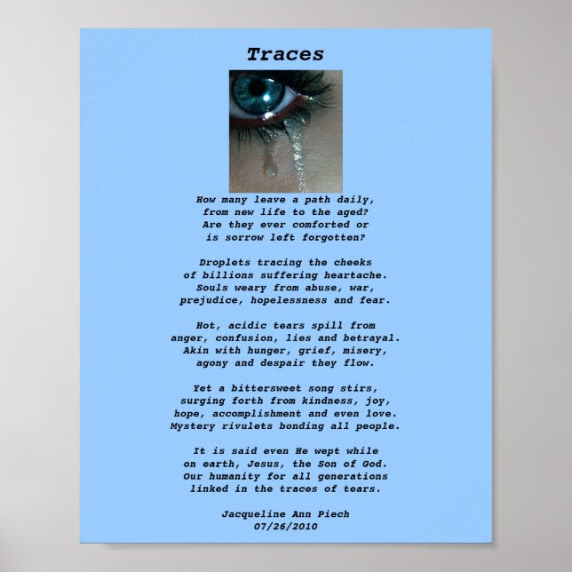 Traces Poetry Poster (Front)
