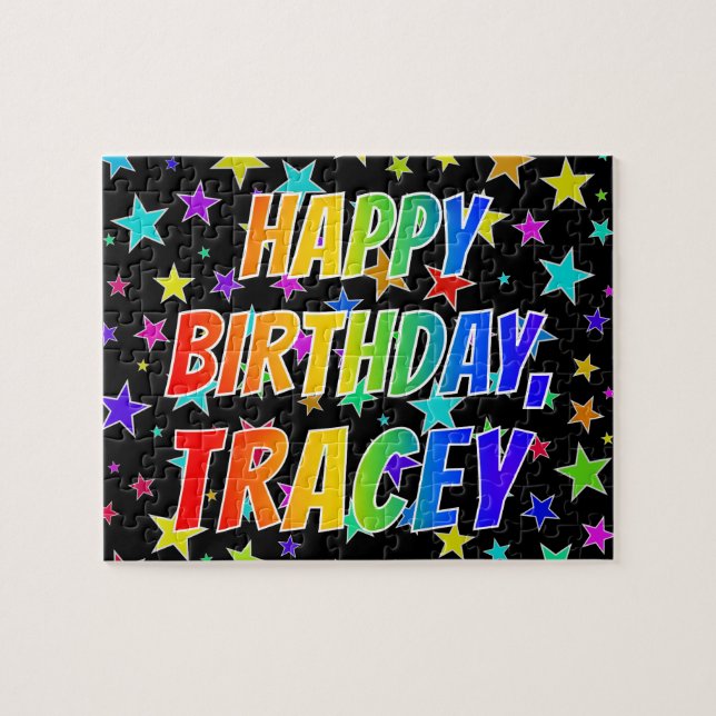 "TRACEY" First Name, Fun "HAPPY BIRTHDAY" Jigsaw Puzzle (Horizontal)