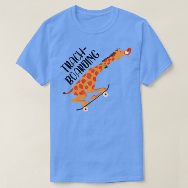 Trach-Boarding Funny Giraffe Tracheostomy Awarenes T-Shirt (Design Front)