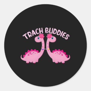 Tracheasaurus Trach Buddies Tracheostomy Awareness Classic Round Sticker