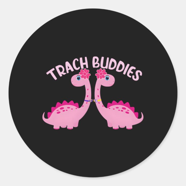 Tracheasaurus Trach Buddies Tracheostomy Awareness Classic Round Sticker (Front)