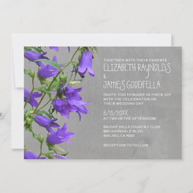 Trachelium Wedding Invitations (Front)