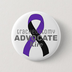 Tracheostomy Advocate Ribbon White Button