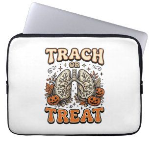 Tracheostomy Halloween Nurse Trick Or Treat Design Laptop Sleeve