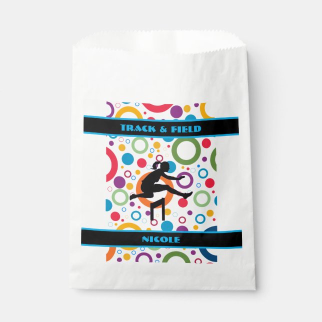Track and Field Abstract Favour Bags (Front)