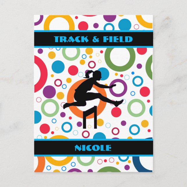 Track and Field Abstract Postcard (Front)