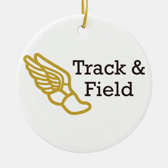 Track and Field Ceramic Tree Decoration (Front)