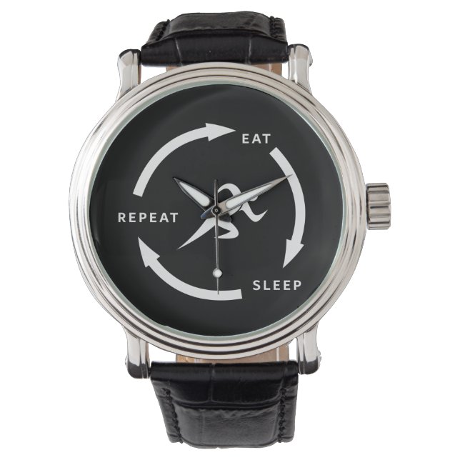 Track And Field Eat Sleep Repeat Sports Fan Saying Watch (Front)