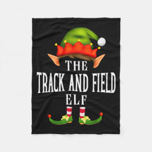 Track And Field Elf Group Funny Christmas Pajama P Fleece Blanket