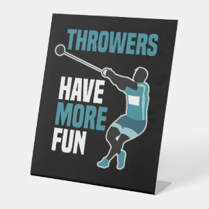 Track And Field Hammer Throw Sport Gift Pedestal Sign