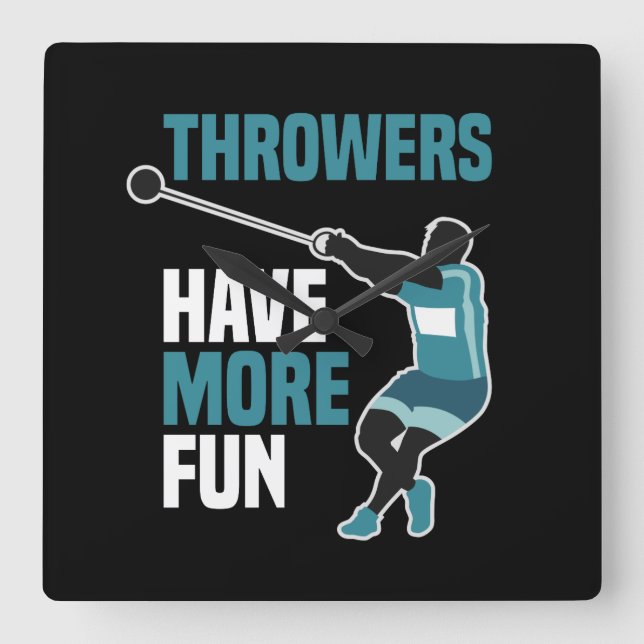 Track And Field Hammer Throw Sport Gift Square Wall Clock (Front)