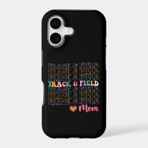 Track And Field Mum Groovy Running Mother’s Day