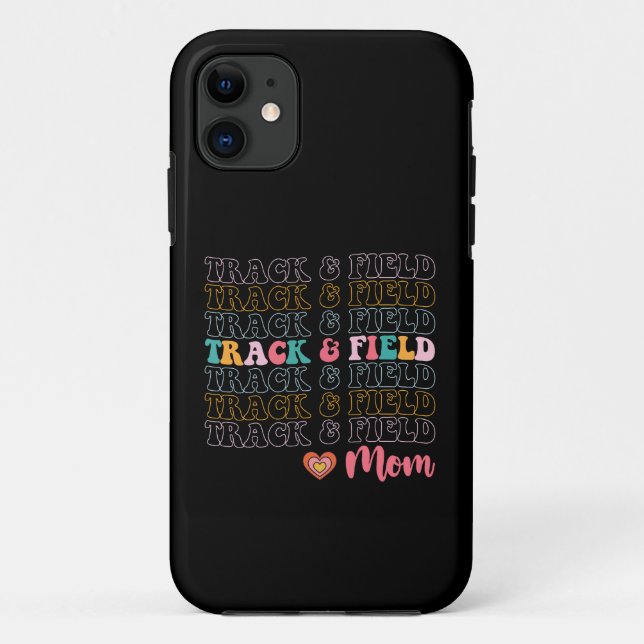 Track And Field Mum Groovy Running Mother’s Day Case-Mate iPhone Case (Back)