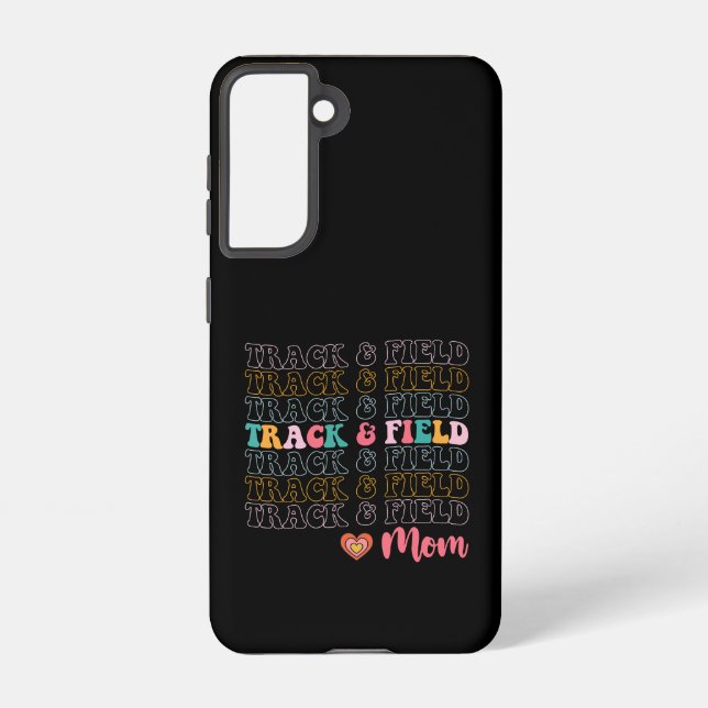 Track And Field Mum Groovy Running Mother’s Day Samsung Galaxy S21 Case (Back)