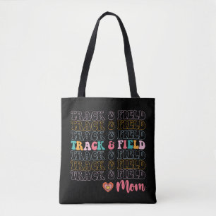 Track And Field Mum Groovy Running Mother’s Day Tote Bag