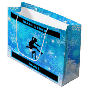 Track and Field Snow Flakes Large Gift Bag