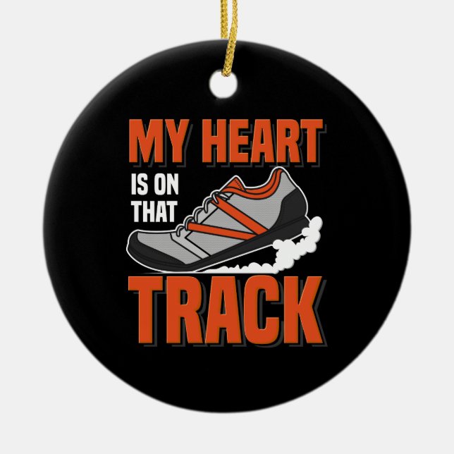 Track And Field Sport Athletics Ceramic Tree Decoration (Front)