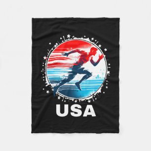 Track and field usa men women kids track apparel fleece blanket