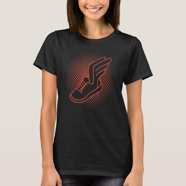 Track And Field Winged Running Shoes Sprinting Mar T-Shirt (Front)