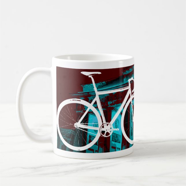 Track Bike Berlin - red blue Coffee Mug (Left)