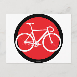 Track Bike - Red Dot Postcard