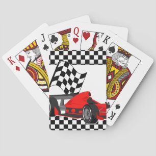Track Car and Flag Playing Cards-Customisable Playing Cards