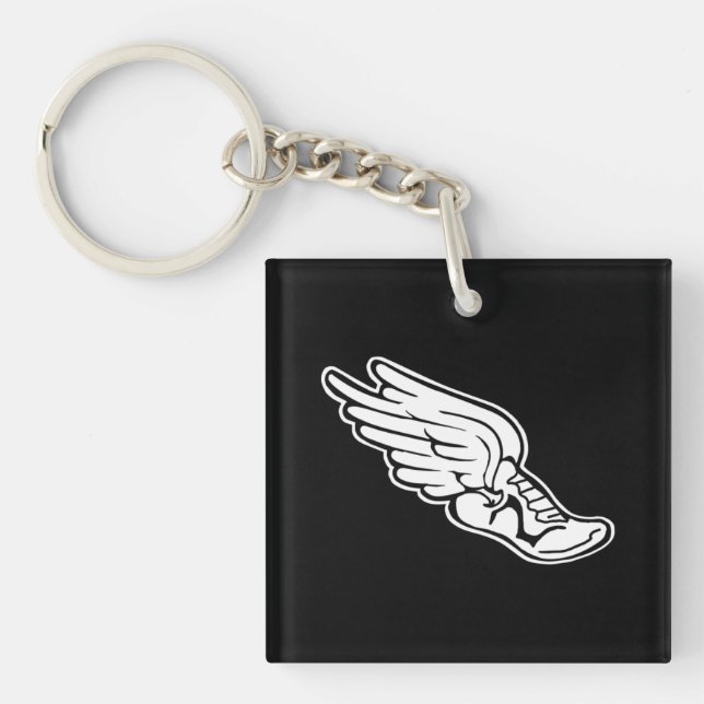 Track Logo Keychain w/name Black (Front)