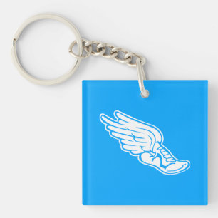 Track Logo Keychain w/name Blue