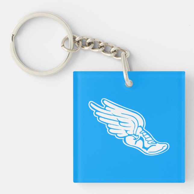 Track Logo Keychain w/name Blue (Front)