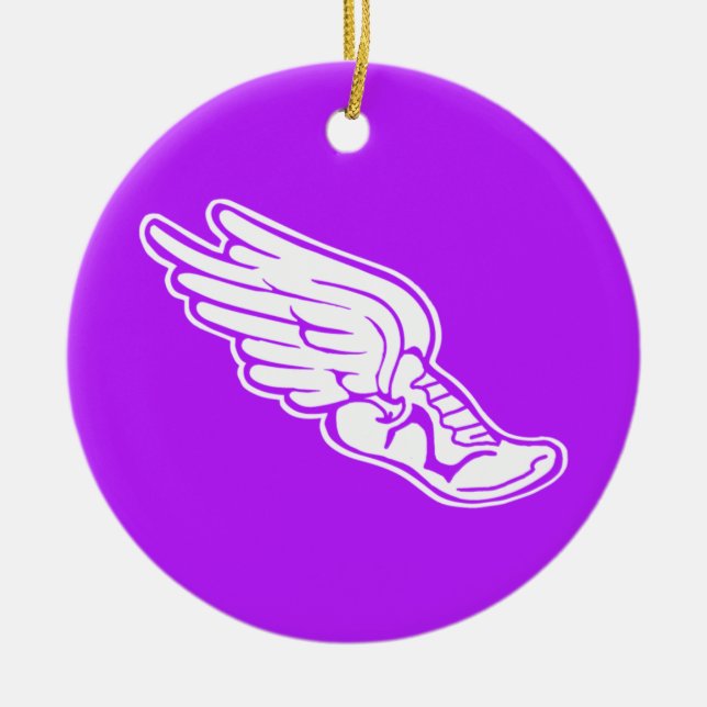 Track Logo Ornament w/name Purple (Front)