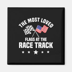 Track Racing Automobile Race American Independence Magnet