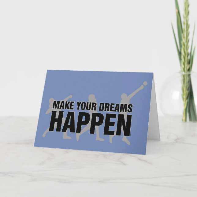 Track Season Shot Put Thrower Good Luck Card (Front)